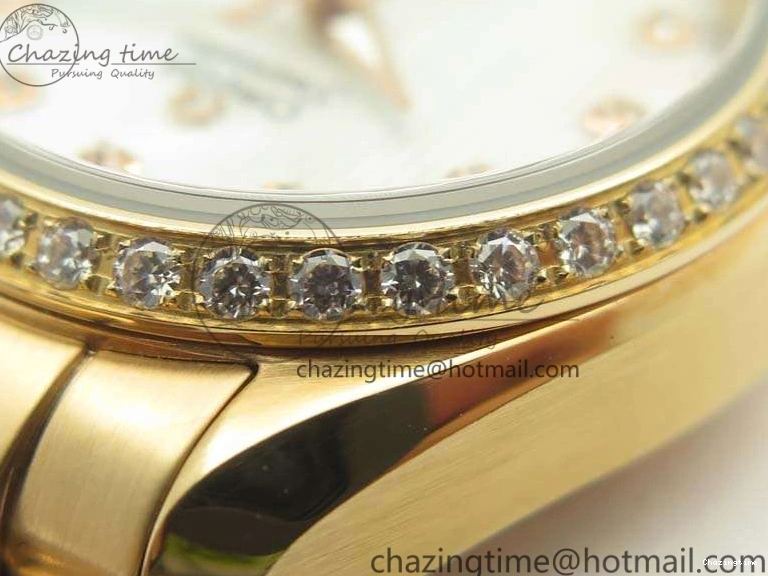 0515 Versatile Aqua Terra Ladies 35mm RG V6F Best Edition White MOP Dial Diam On RG Bracelet A 8104